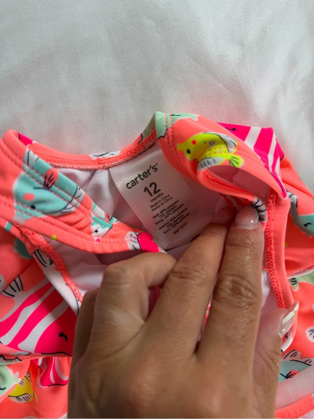 Carter's Baby Girl Sea Life swim bundle size 12m